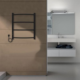 Полотенцесушитель электрический AZARIO VERONA 500/600 4 секции, диммер слева, черный (AZ04756B)