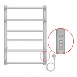 Полотенцесушитель электрический AZARIO MILAN 400/600 6 секций, диммер справа, белый (AZ90846W)