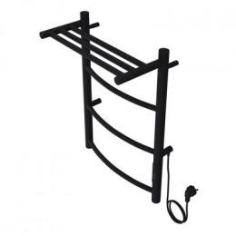 Полотенцесушитель электрический AZARIO VERONA 400/600 3 секции, с полкой, диммер справа, черный (AZ04846PB)