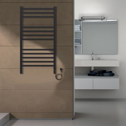 Полотенцесушитель электрический AZARIO ANCONA 500/1000 квадрат, 12 секций, диммер справа, черный (AZ71850B)