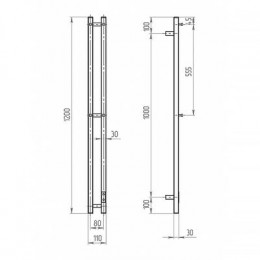Полотенцесушитель электрический ДВИН X neo 120/10 К диммер Чёрный матовый (4657763847067)