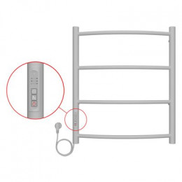 Полотенцесушитель электрический AZARIO VERONA 500/600 4 секции, диммер слева, белый (AZ04756W)