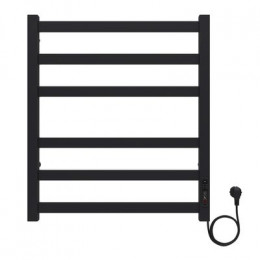 Полотенцесушитель электрический AZARIO PALERMO 500/600 квадрат, 6 секций, диммер справа, черный (AZ83856B)
