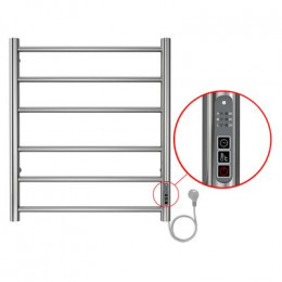 Полотенцесушитель электрический AZARIO PARMA 500/600 6 секций, диммер справа, хром (AZ10856)