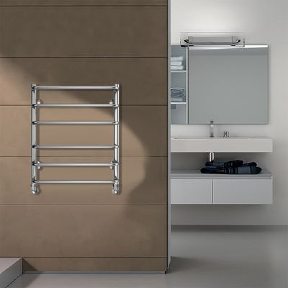 Полотенцесушитель водяной AZARIO FERRARA 500/600 6 секций, нижнее/диагональное подключение, 1/2", хром (AZ09156)