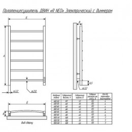 Полотенцесушитель электрический ДВИН R neo 80/50  К диммер Полированный (4656759179359)