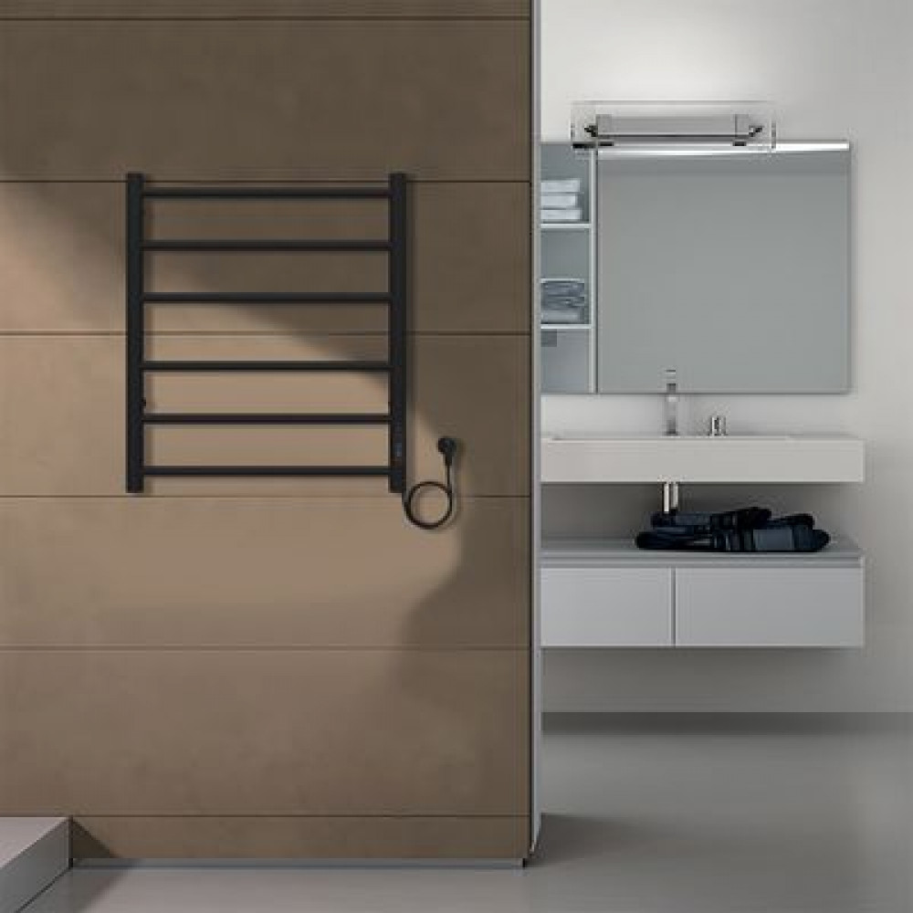 Полотенцесушитель электрический AZARIO PARMA 500/600 6 секций, диммер справа, черный (AZ10856B)