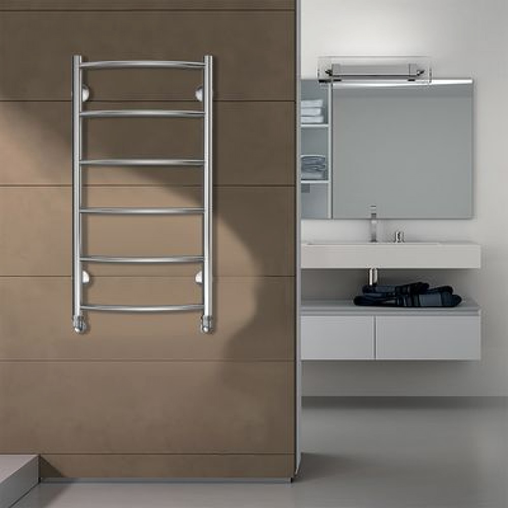 Полотенцесушитель водяной AZARIO VERONA 400/800 6 секций, нижнее/диагональное подключение, 1/2", хром (AZ04148)