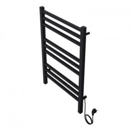 Полотенцесушитель электрический AZARIO ANCONA 500/800 квадрат, 9 секций, диммер справа, черный (AZ71858B)