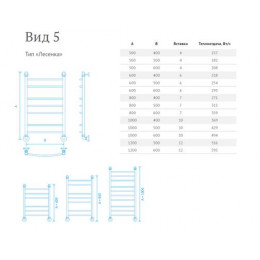 Полотенцесушитель электрический Маргроид Лесенка "Вид 5" без полки 60х60 подключение справа, хром