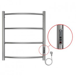 Полотенцесушитель электрический AZARIO VERONA 500/600 4 секции, диммер справа, хром (AZ04856)