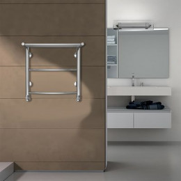 Полотенцесушитель водяной AZARIO VERONA 500/500 с полкой, 2 секции, нижнее/диагональное подключение, 1/2", хром (AZ04155P)