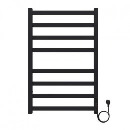 Полотенцесушитель электрический AZARIO PALERMO 500/800 квадрат, 8 секций, диммер справа, черный (AZ83858B)