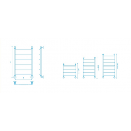 Полотенцесушитель водяной Маргроид "Вид 4" 50х50, 4 вставки, хром