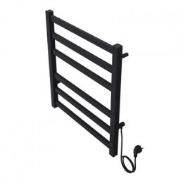 Полотенцесушитель электрический AZARIO PALERMO 500/600 квадрат, 6 секций, диммер справа, черный (AZ83856B)
