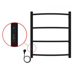 Полотенцесушитель электрический AZARIO VERONA 500/600 4 секции, диммер слева, черный (AZ04756B)