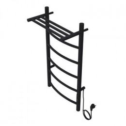 Полотенцесушитель электрический AZARIO VERONA 400/800 5 секций, с полкой, диммер справа, черный (AZ04848PB)