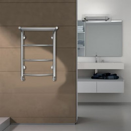 Полотенцесушитель водяной AZARIO VERONA 400/600 с полкой, 3 секции, нижнее/диагональное подключение, 1/2", хром (AZ04146P)