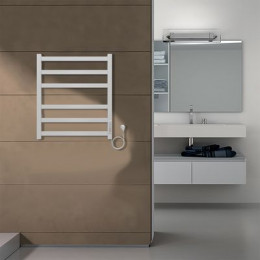 Полотенцесушитель электрический AZARIO PALERMO 500/600 квадрат, 6 секций, диммер справа, белый (AZ83856W)