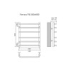 Полотенцесушитель водяной AZARIO FERRARA 500/600 6 секций, нижнее/диагональное подключение, 1/2", хром (AZ09156)