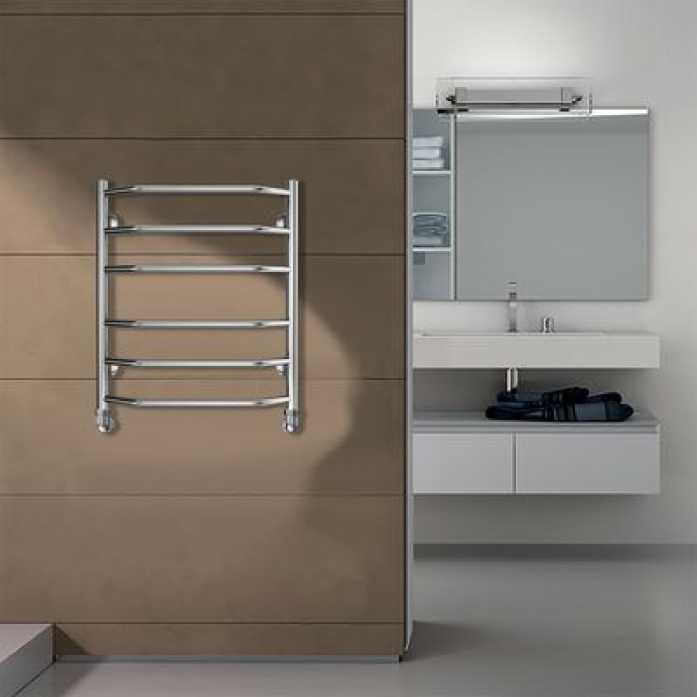 Полотенцесушитель водяной AZARIO RAVENNA 500/600 6 секций, нижнее/диагональное подключение, 1/2", хром (AZ07156)