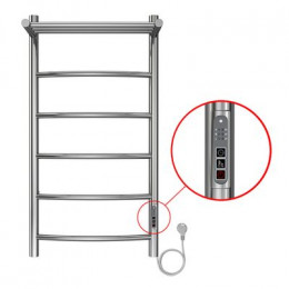 Полотенцесушитель электрический AZARIO VERONA 400/800 5 секций, с полкой, диммер справа, хром (AZ04848P)