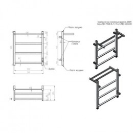 Полотенцесушитель электрический ДВИН Fj plaza neo 60/50 К диммер квадрат Полированный (4657763849894)