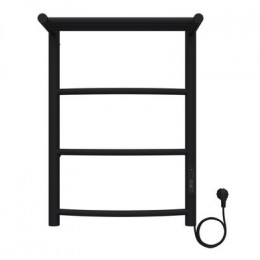Полотенцесушитель электрический AZARIO VERONA 400/600 3 секции, с полкой, диммер справа, черный (AZ04846PB)