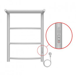 Полотенцесушитель электрический AZARIO VERONA 400/600 3 секции, с полкой, диммер справа, белый (AZ04846PW)