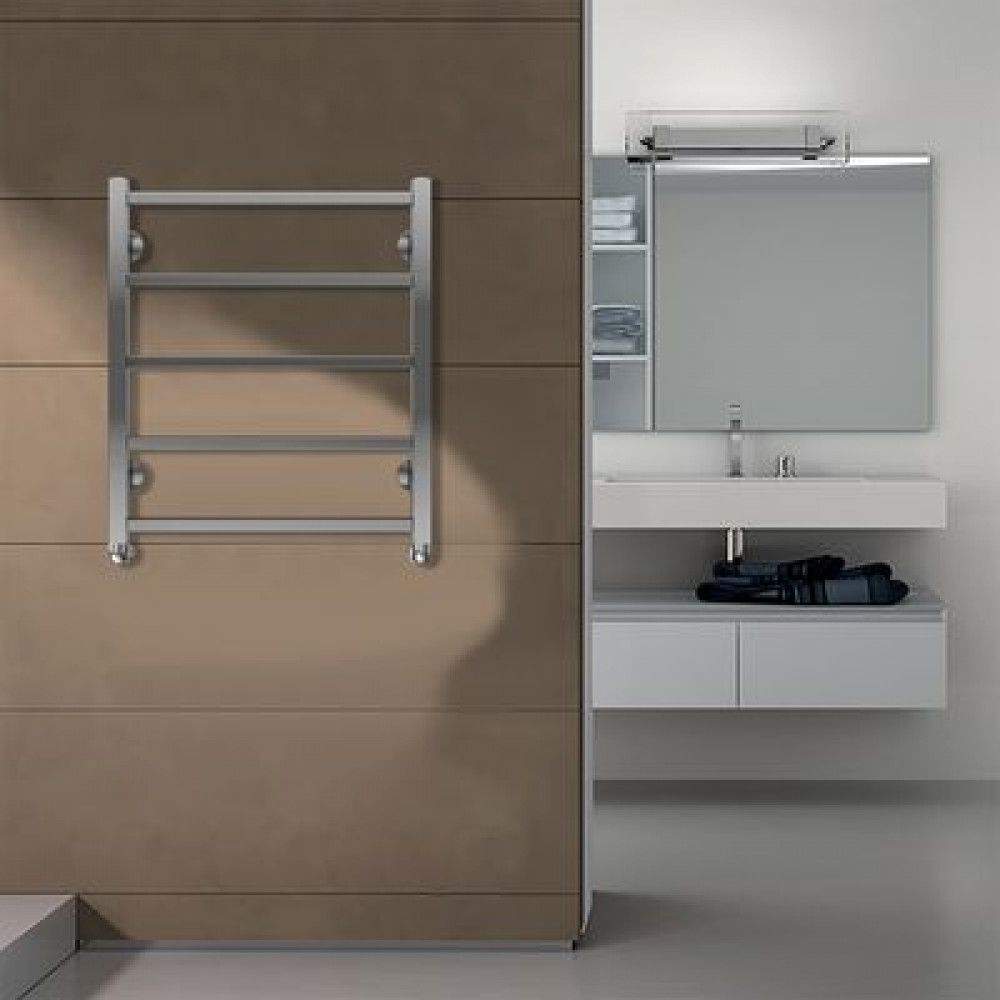 Полотенцесушитель водяной AZARIO ANCONA 500/600 квадрат, 5 секций, нижнее/диагональное подключение, 1/2", хром (AZ75556)