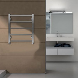 Полотенцесушитель водяной AZARIO ANCONA 500/600 квадрат, 5 секций, нижнее/диагональное подключение, 1/2", хром (AZ75556)