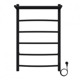 Полотенцесушитель электрический AZARIO VERONA 500/800 5 секций, с полкой, диммер справа, черный (AZ04858PB)