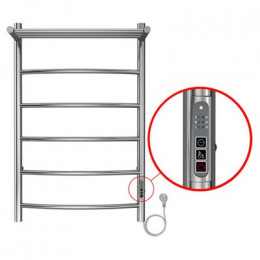 Полотенцесушитель электрический AZARIO VERONA 500/800 5 секций, с полкой, диммер справа, хром (AZ04858P)
