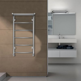 Полотенцесушитель водяной AZARIO VERONA 400/800 с полкой, 5 секций, нижнее/диагональное подключение, 1/2", хром (AZ04148P)