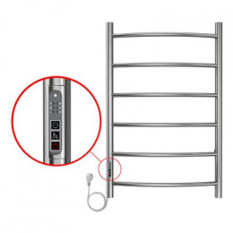 Полотенцесушитель электрический AZARIO VERONA 500/800 6 секций, диммер слева, хром (AZ04758)