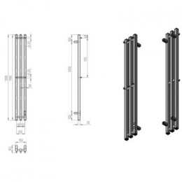 Полотенцесушитель электрический ДВИН X-3 plaza neo 120х12 К диммер, квадрат, белый (4657801241413)