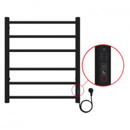 Полотенцесушитель электрический AZARIO PARMA 500/600 6 секций, диммер справа, черный (AZ10856B)