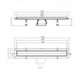 Душевой лоток Pestan Betto Line 750, блистер (13702511)