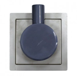 Трап для душа AZARIO 150х150 металлический, поворотный сифон 360°, перфорированная решетка, горизонтальный выпуск (AZZ3150)