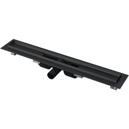 Водоотводящий желоб Alcaplast APZ1BLACK, с порогами для перфорированной решетки, черный матовый (APZ101BLACK-650)