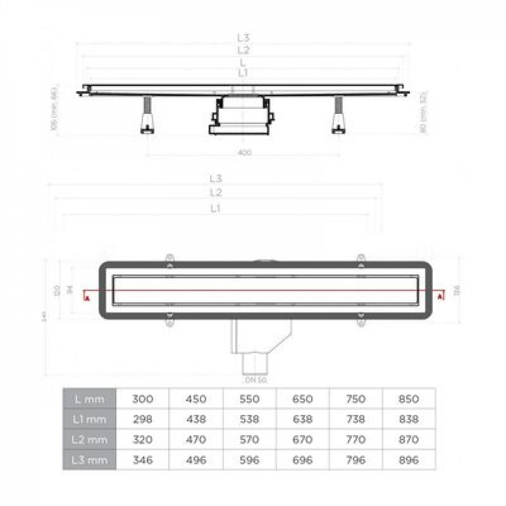 Душевой лоток Pestan Confluo Premium Line 650 (13100004)
