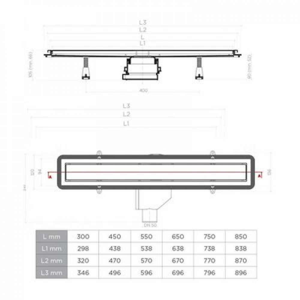 Душевой лоток Pestan Confluo Premium Line 850 (13100006)