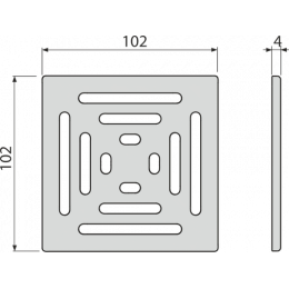 Решетка душевого трапа Alcadrain дизайнерская, из нержавеющей стали 102×102 мм (MPV012)