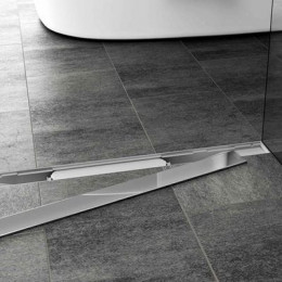 Душевой лоток AZARIO D50 Klasik 650 мм, боковой слив, пластиковый, решетка из нержавеющей стали (AZ-CH 650/50 K)