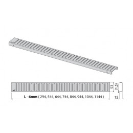 Решетка для водоотводящих желобов Alcaplast, дизайн PURE, нержавеющая сталь, матовая (PURE-950M)