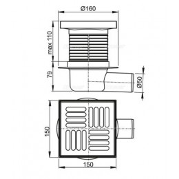 Душевой трап Alcadrain с решеткой хром (APV5411)