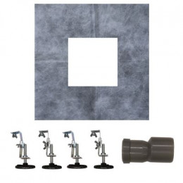 Трап для душа AZARIO 150х150 цельнометаллический, перфорированная решетка, горизонтальный выпуск (AZZ1150)