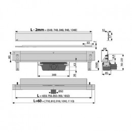 Дренажная система Alcadrain Spa, для монтажа в стену, нержавеющая сталь, глянцевая
