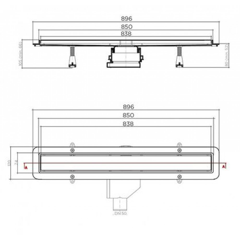 Душевой лоток Betto Line 850 (блистер) (13702512)