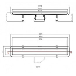 Душевой лоток Betto Line 850 (блистер) (13702512)